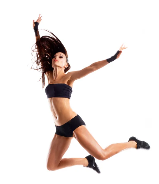 Стильний і молодий танцюрист сучасного стилю стрибає — стокове фото