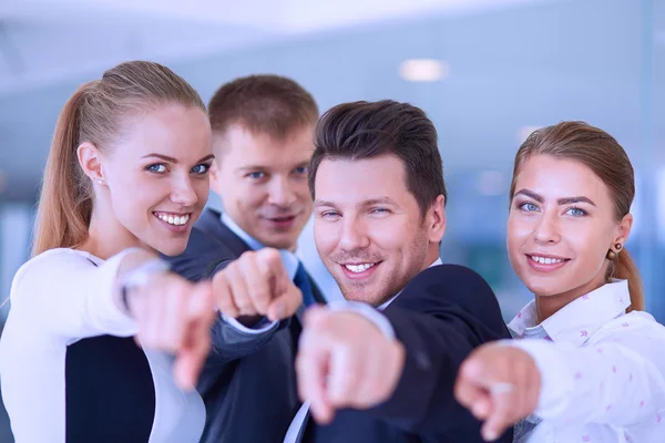 Grupo de empresários apontando para você — Fotografia de Stock