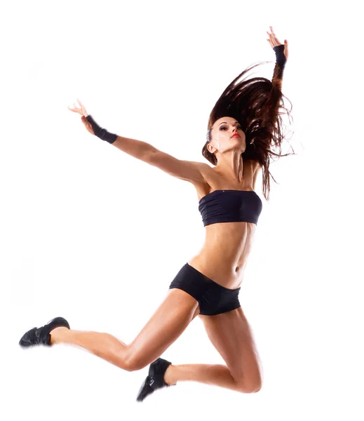 Stylish and young modern style dancer jumping — Stock Photo, Image