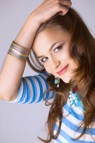 Portrait of beautiful young woman face — Stock Photo, Image