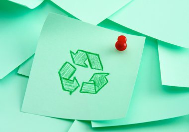 yeşil yaprak kağıt geri dönüşüm işareti