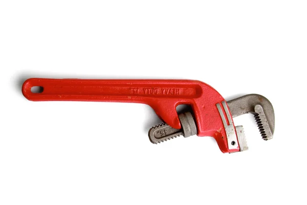 Pipe wrench isolated over a white background — Stock Photo, Image