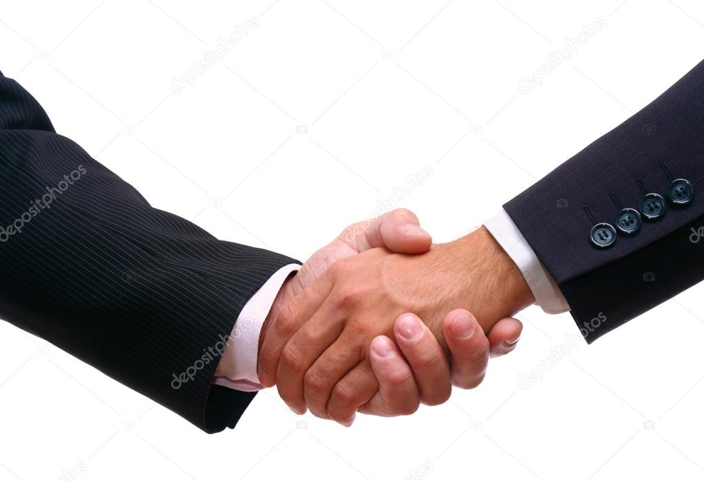 handshake isolated on white background