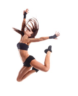 şık ve genç modern stil dansçı atlama
