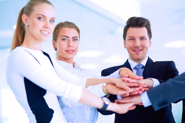 Business people with their hands together in a circle — Stock Photo, Image