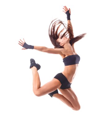 şık ve genç modern stil dansçı atlama