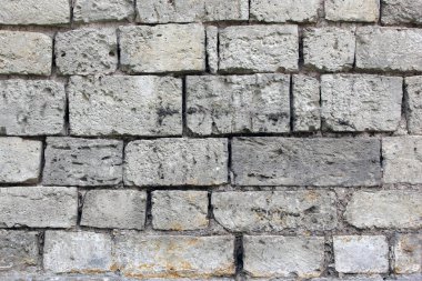 Eski duvarcılığın dokusu. Duvar beyaz taştan yapılmıştır..