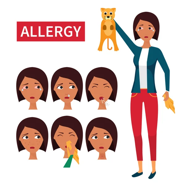 Alergie příznaky informace — Stockový vektor