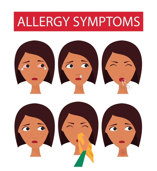 Allergi symptom information — Stock vektor