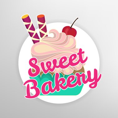 Cupcake tatlı etiket