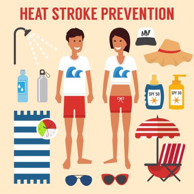 Heat sun stroke prevention. clipart