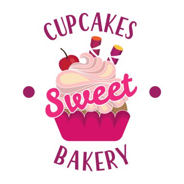 Cupcake tatlı logosu.