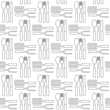 Pişirme seamless modeli. Mutfak eşyaları vektör.