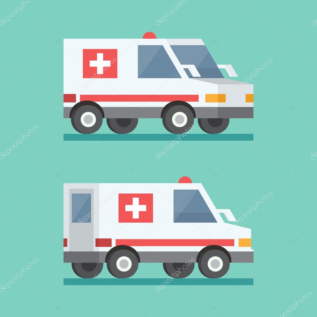 Vector transport ambulance car icon.