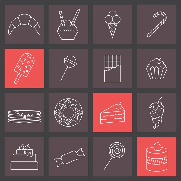 Иконы сладостей — стоковый вектор