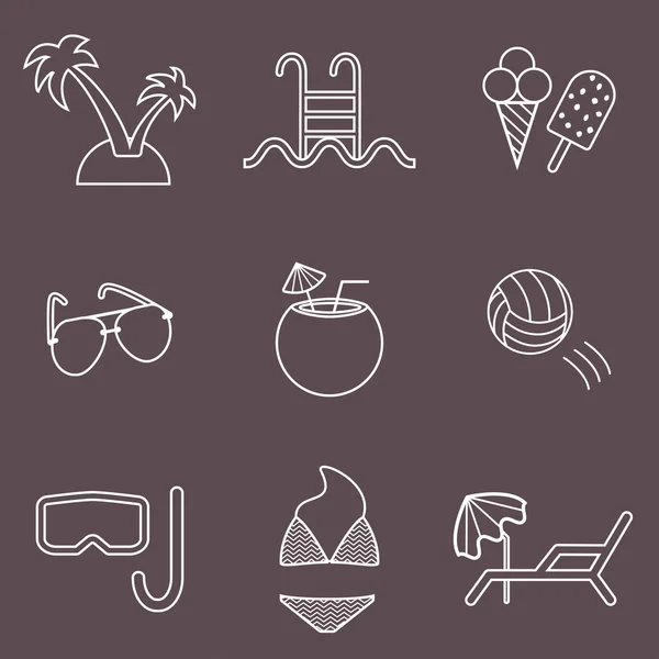 Summer  icons — Stock Vector