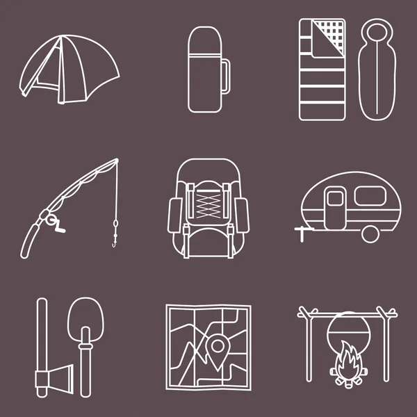 Camping icons — Stock Vector