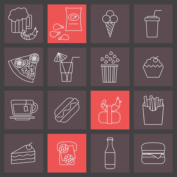 Fast food icons — Stock Vector