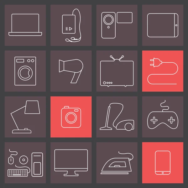 Iconos electrónicos — Vector de stock