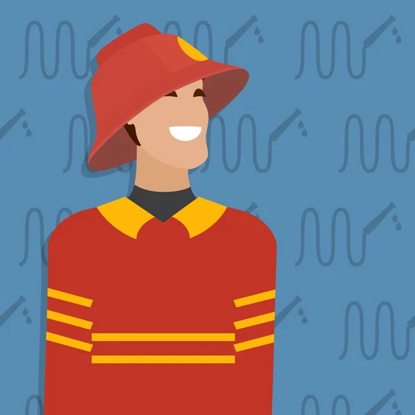 Bombero, ocupación. Ilustración vectorial — Vector de stock