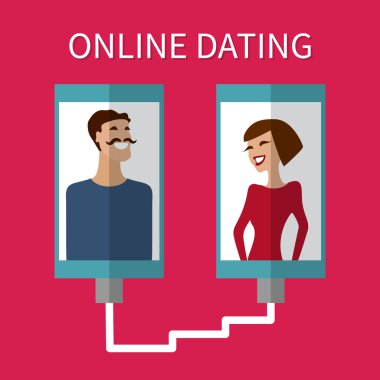 Internet dating, online flirt and relation. Mobile service