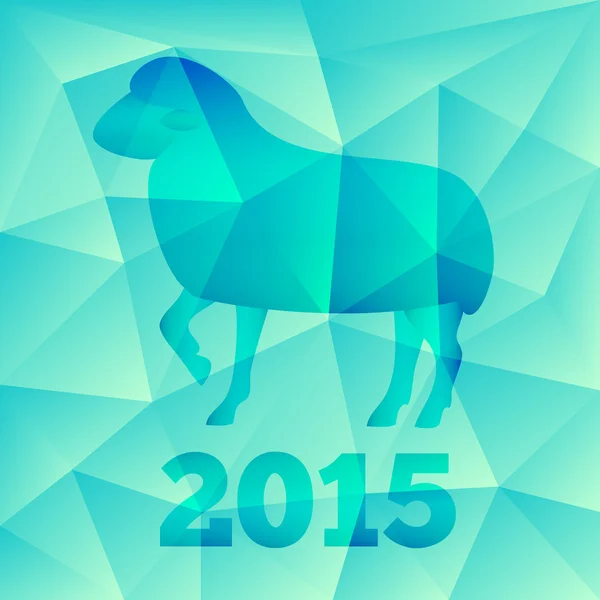 New Year of the Goat or Sheep 2015, polygonal geometric pattern. — Stock Vector