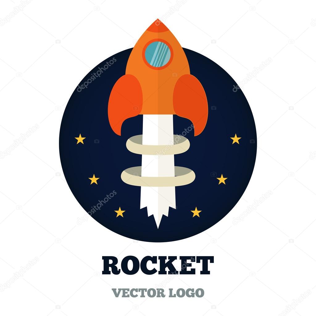 Rcket logo for new business, start-up. Vector