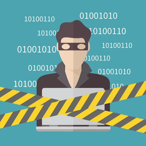 Hacker, concepto de seguridad en Internet — Vector de stock