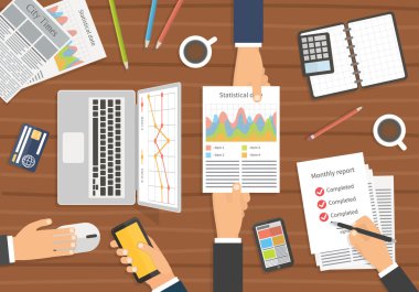 Ofis işyeri. Toplantı iş adamı