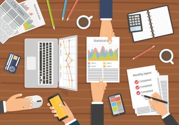 Ofis işyeri. Toplantı iş adamı