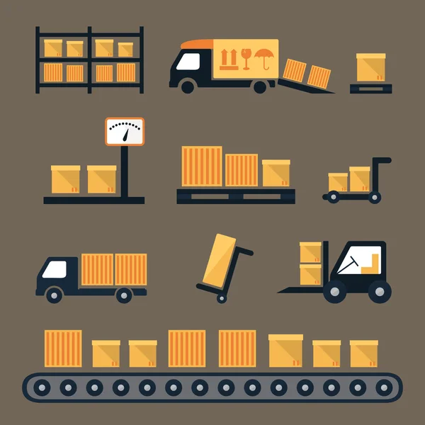 Transportation, shipping and delivery icons. — Stock Vector