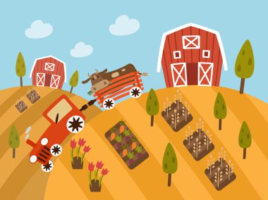 Organik tarım ürünleri, manzaralı.