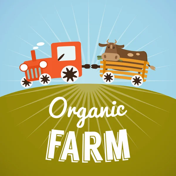 Organikus Farm poszter. — Stock Vector