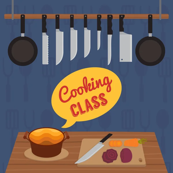 Clase de cocina culinaria — Vector de stock