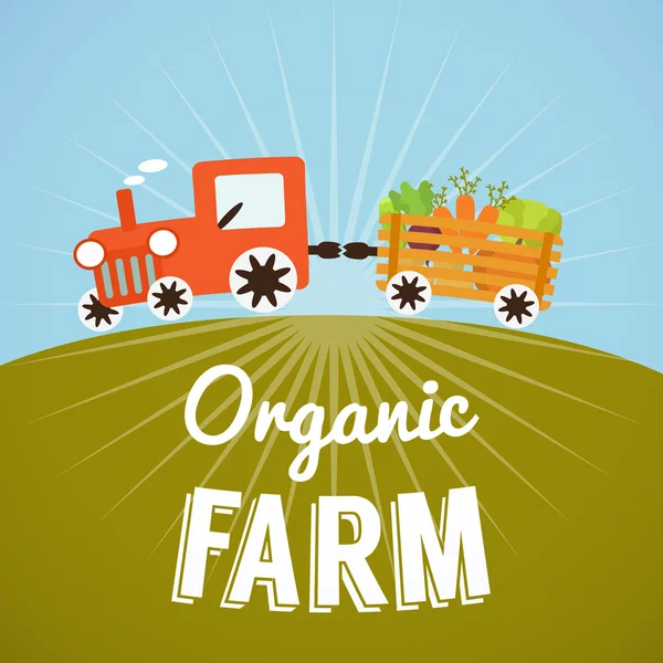 Organikus Farm poszter. — Stock Vector