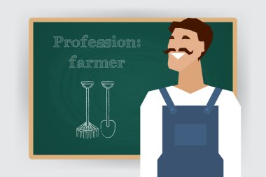 Occupation farmer worker profession. Vector illustration.