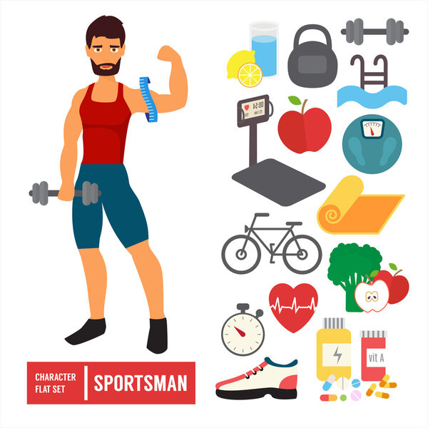 Fitness infographic. Vector icons