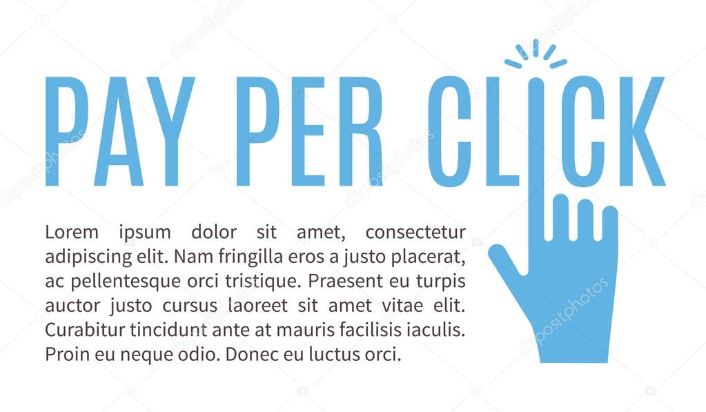 Pay per click internet advertising vector banner