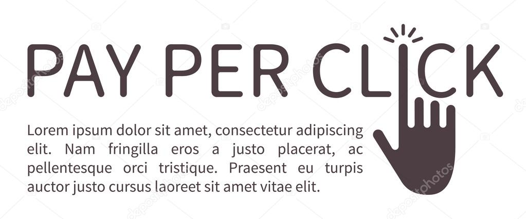 Pay per click internet advertising vector banner