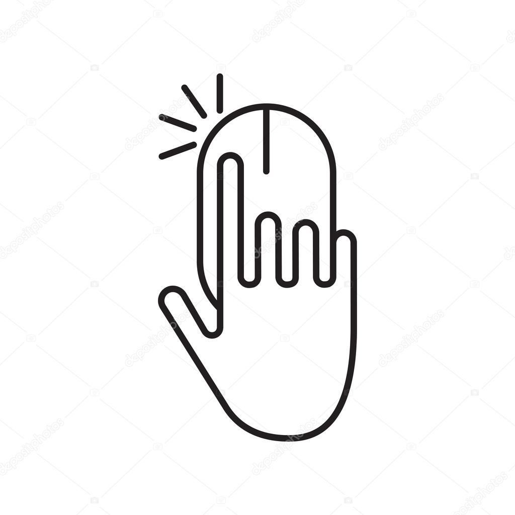 Pay per click vector line logo. Minimal design