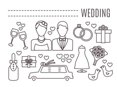 Satır düğün simgeler