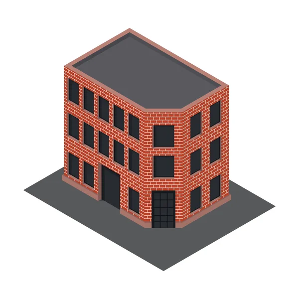 Vector isometric building icon — Stock Vector