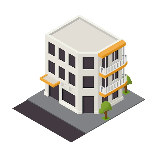 เวกเตอร์ไอคอนอาคาร isometric — ภาพเวกเตอร์สต็อก