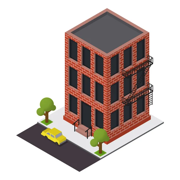 Vector isometric building icon — Stock Vector