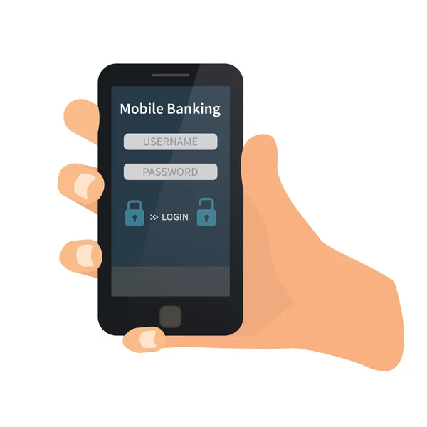 Banca móvel, pagamentos online — Vetor de Stock