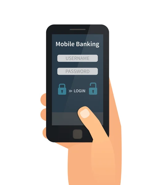 Mobile banking, pagamenti online — Vettoriale Stock