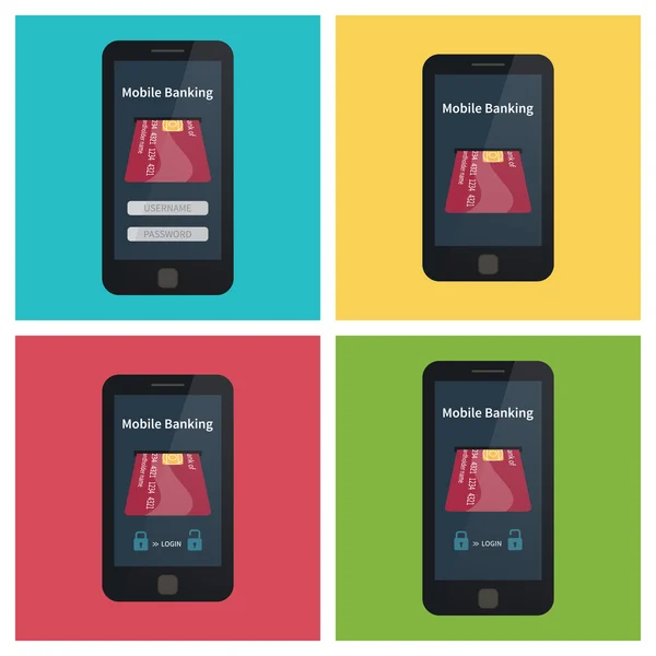モバイルバン キング、オンライン決済 — ストックベクタ