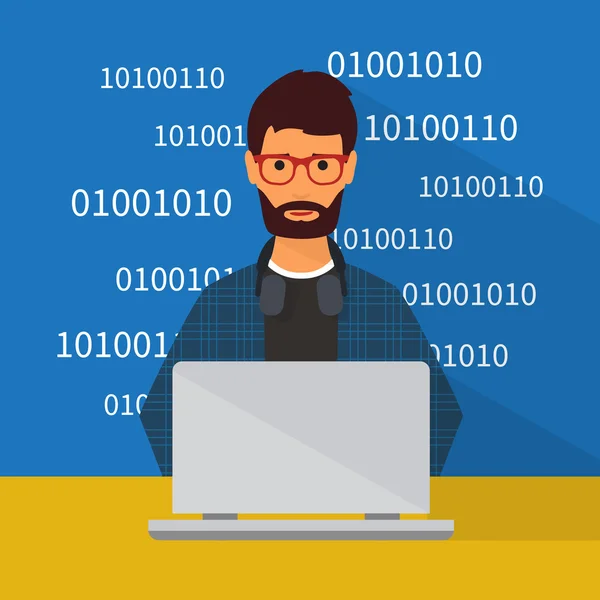 Programming and coding. Flat vector — Stock Vector