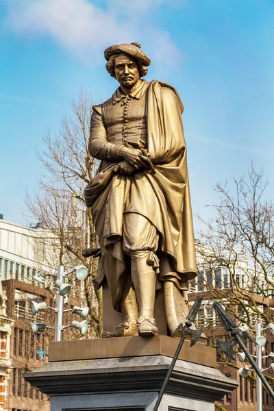 Socha Rembrandt, Amsterdam, Nizozemsko — Stock fotografie