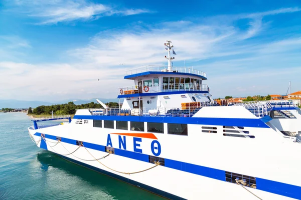 Keramoti, Greece port view, ferry boat to Thassos — Stock Photo, Image